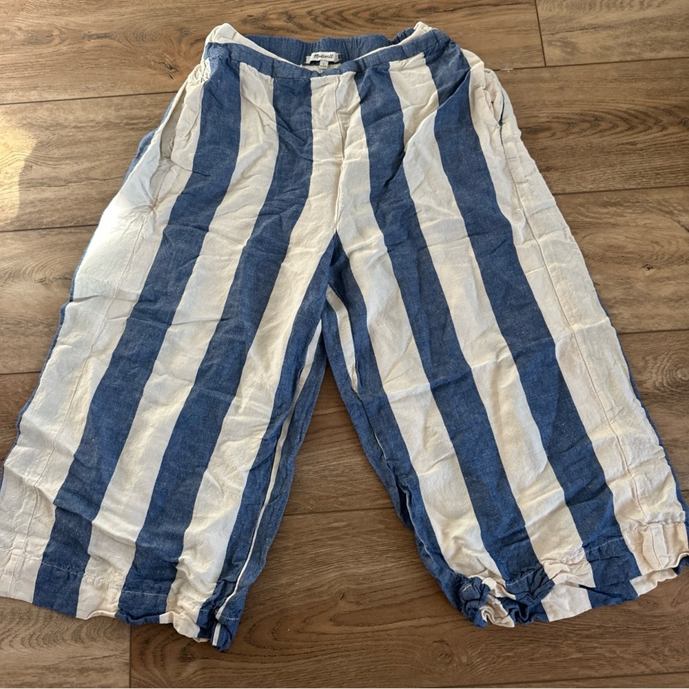 Madewell Blue and White Striped Pants